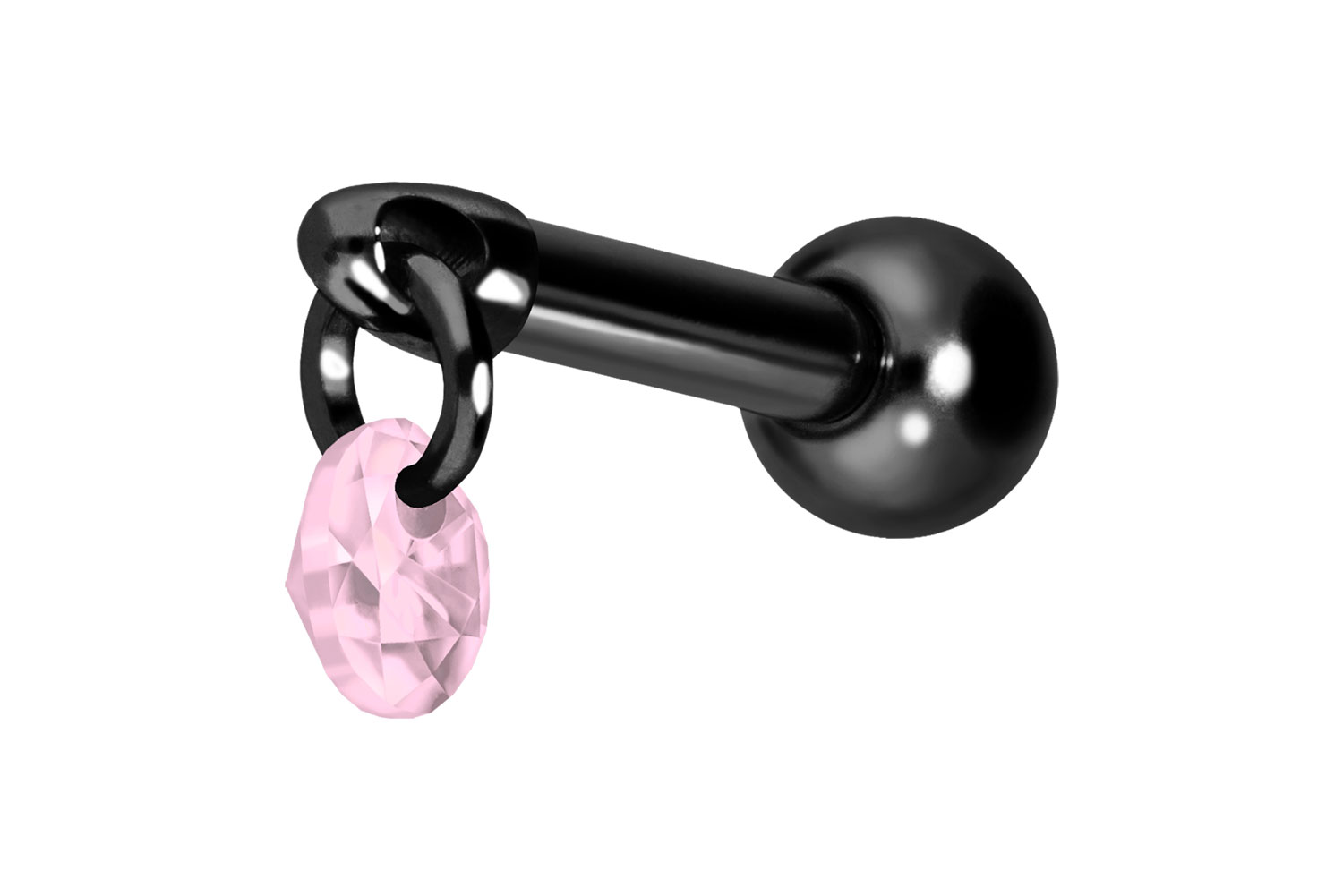 Titan Ohrpiercing mit Innengewinde RUNDER KRISTALL